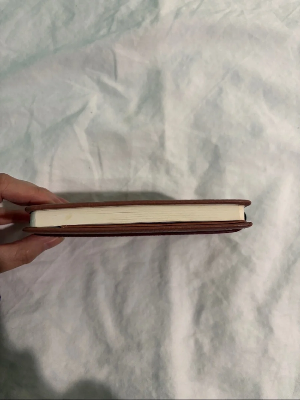 Mulberry Clay Brown Pebbled Leather Notebook with Bookmark and Elastic Strap